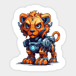 Cartoon lion robots. T-Shirt, Sticker. Sticker